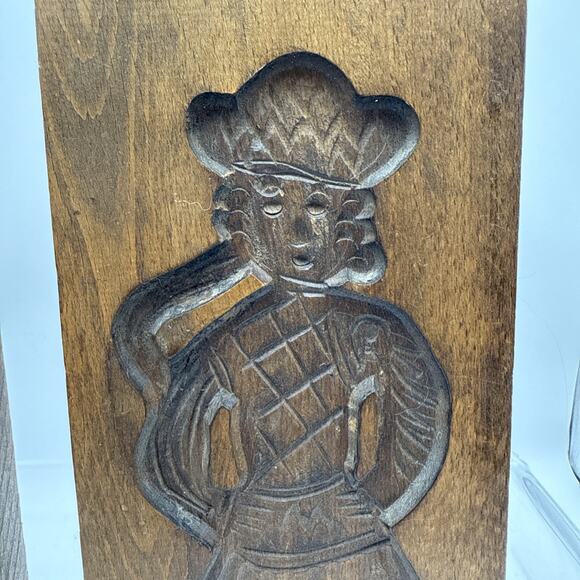 Pair 14” Vintage Wooden Cookie Molds German Dutch Carved Wood Wall Decor Kitchen - Picture 4 of 15